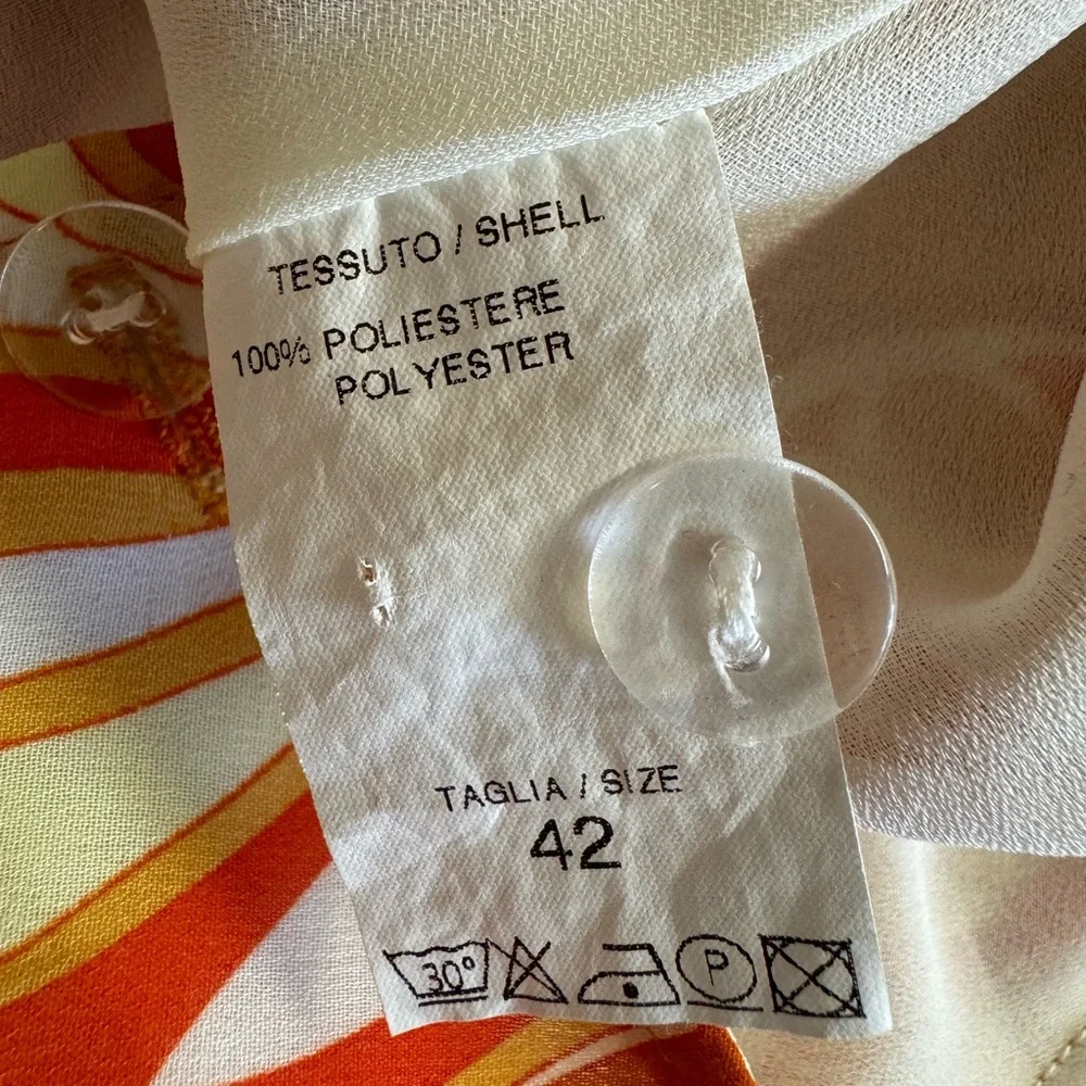 Mazzonetto Orange Psychedelic Pucci Style A-line midi skirt.Made in Italy Size 6 - Picture 7 of 9